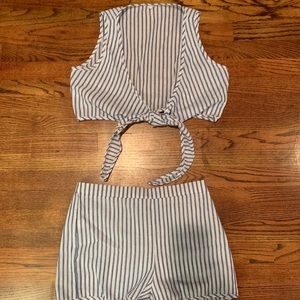 Two Piece faux linen set